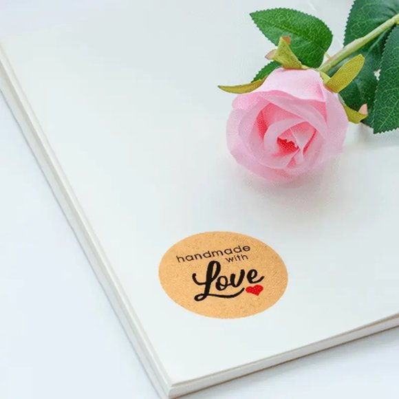 500 Handmade with Love Stickers - Picture 2 of 3